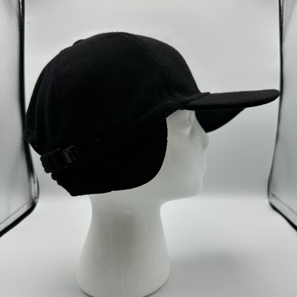 Conte Florence Hat Cap 60 Black Wool Earflap Baseball Italy Sporty Luxury - Picture 4 of 15
